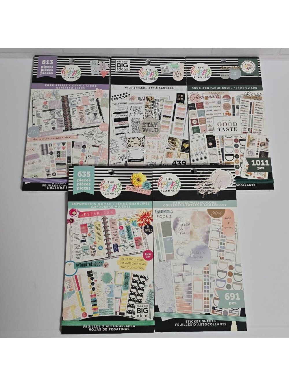 Bundle Lot of 5 The Happy Planner Sticker Books Floral Boho Neutral